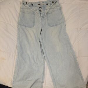 Light Blue Wide-Leg Women Jeans